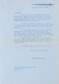 Portada:Carta dirigida a Robert Calmann-Levy. París (Francia), 05-10-1966