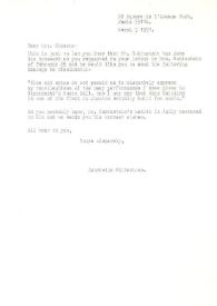 Portada:Carta dirigida a Clara H. Clemans. París (Francia), 09-03-1977