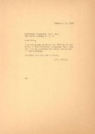 Portada:Carta dirigida a Frances Cohan (Musicians Emergency Fund), 21-02-1962