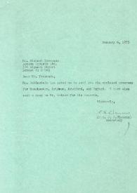 Portada:Carta dirigida a Michael Emmerson. Nueva York, 06-01-1975