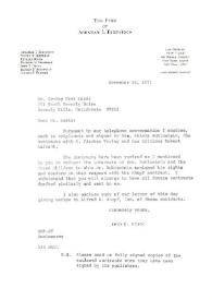 Portada:Carta dirigida a Irving Paul Lazar. Nueva York, 26-11-1971