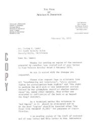 Portada:Carta dirigida a Irving Paul Lazar. Nueva York, 16-02-1973