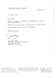 Portada:Carta dirigida a Seth E. Frank, 28-03-1980