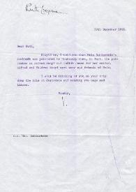 Portada:Carta dirigida a Ruth Liepman. Antibes (Francia), 12-12-1985