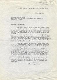 Portada:Carta dirigida a Avraham Harman. París (Francia), 12-07-1974