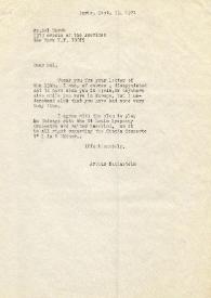 Portada:Carta dirigida a Sol Hurok. Paris (Francia), 19-09-1971