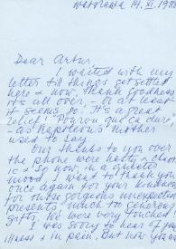 Portada:Carta dirigida a Arthur Rubinstein, 14-11-1980