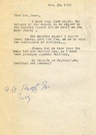 Portada:Carta dirigida a Judith B. Jones (Alfred A. Knopf). París (Francia), 20-02-1973