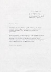 Portada:Carta dirigida a Fr. August Koss. París (Francia), 06-05-1993