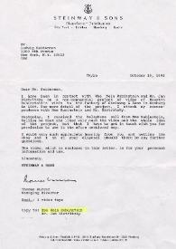 Portada:Carta dirigida a Ludwig Seidenman. Hamburg (Alemania), 19-10-1993