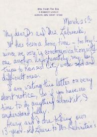 Portada:Carta dirigida a Wanda y Wiktor Labunski. Madison (Nueva Jersey), 25-03-1968