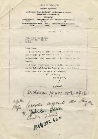 Portada:Carta dirigida a Hope Leresche (Agente de Irving Paul Lazar). Londres (Inglaterra), 18-01-1973