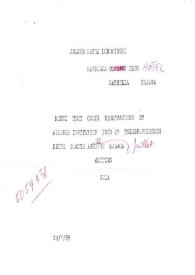 Portada:Carta dirigida a Jeanne Maria Lubomirski. Marbella, Málaga (España), 22-07-1965