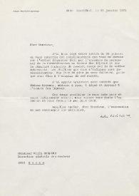 Portada:Carta dirigida a Willy Monnier. Neuchâtel (Suiza), 31-01-1972