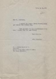 Portada:Carta dirigida a J. William Middendorf II. París (Francia), 25-05-1971