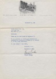 Portada:Carta dirigida a Hurok Attractions, Inc.. San Francisco, 26-09-1950