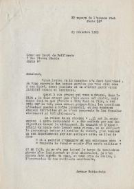 Portada:Carta dirigida a Henri de Paillerets. París (Francia), 23-12-1969