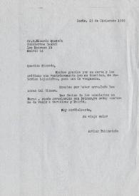 Portada:Carta dirigida a Ricardo de Quesada. París (Francia), 23-12-1969