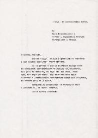 Portada:Carta dirigida a Dyrekcji Legnickiej Fabryki Fortepianow i Pianin. París (Francia), 30-10-1990