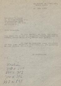 Portada:Carta dirigida a Mertz, Wolfgang (Editor alemán). París (Francia), 18-06-1973