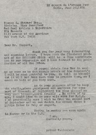 Portada:Carta dirigida a Thomas Z. Shepard. París (Francia), 20-06-1974