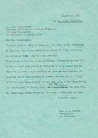 Portada:Carta dirigida a Wanda Tomczykowska. Nueva York, 15-08-1975
