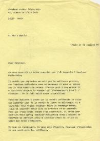 Portada:Carta dirigida a Horst Vetter. París (Francia), 27-07-1979