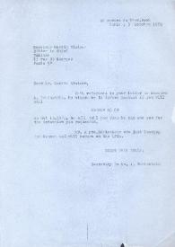 Portada:Carta dirigida a Garith Windsor. París (Francia), 03-10-1970
