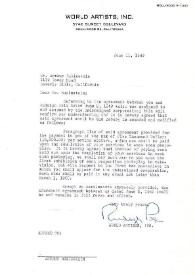 Portada:Contrato entre Arthur Rubinstein y Rudolph Polk para los derechos de producción de una película