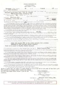 Portada:Contrato entre Arthur Rubinstein y Cleveland Opera Association para un concierto