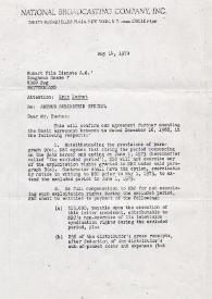 Portada:Contrato entre Arthur Rubinstein y National Broadcasting Company para la distribución del film