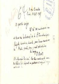 Portada:Carta de Rubén Darío a BOLAÑOS, Pío