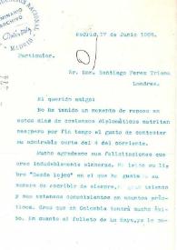 Portada:Carta de Rubén Darío a PÉREZ TRIANA, Santiago