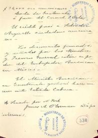 Portada:[34.000 oro americano deuda de Guatemala... El crédito pasa a Salvador Argüelles ciudadano americano...]