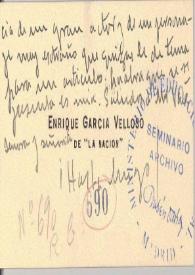 Portada:Carta de García Velloso, Enrique