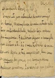 Portada:Tarjeta con texto manuscrito en portugués