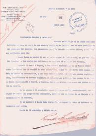 Portada:Carta mecanografiada con membrete de \"El Republicano\" Diario de la Mañana …
