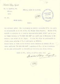 Portada:Carta de López Negrete, Ladislao