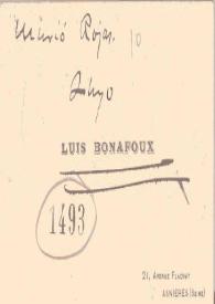 Portada:Carta de Bonafoux, Luis