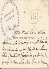 Portada:Carta de Pérez Petit, Víctor