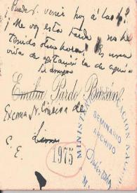 Carta de Emilia Pardo Bazán a Rubén Darío | Biblioteca Virtual Miguel de Cervantes