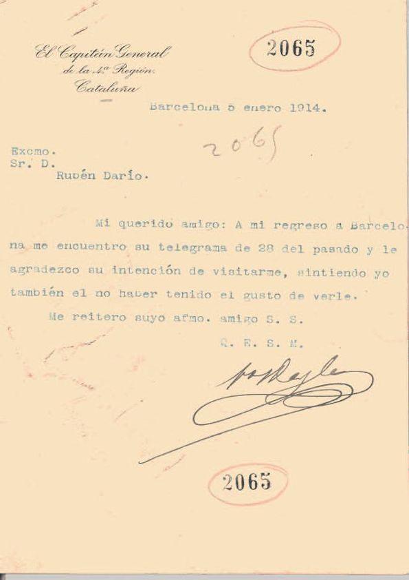Carta de Weyler, Valeriano | Biblioteca Virtual Miguel de Cervantes