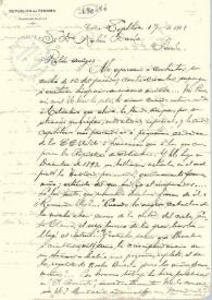Portada:Carta de Darío Herrera a Rubén Darío. 17 de septiembre de 1911