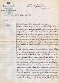 Portada:Carta de Perfecto Urra a Fidel Fita sobre una inscripción inédita de Santisteban del Puerto