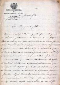 Portada:Carta de Francisco de Asís Vera a Fidel Fita sobre inscripciones de Ubrique y Hasta Regia / Diputación provincial (Cádiz). Museo Arqueológico (Cádiz)