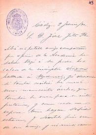 Portada:Carta de Francisco de Asís Vera a Fidel Fita preguntando si ha recibido los calcos de la inscripción de Algodonales y unos manuscritos árabes