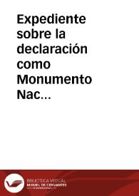 Portada:Expediente sobre la declaración como Monumento Nacional a la Iglesia de Monjas Bernardas de Alcalá de Henares.