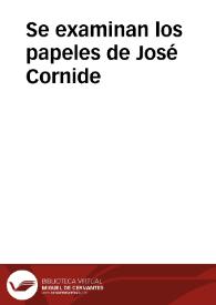 Portada:Se examinan los papeles de José Cornide