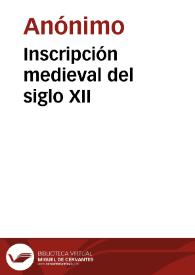 Portada:Inscripción medieval del siglo XII