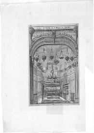 Portada:Litografía de la capilla subterránea de Santa Eulalia de Barcelona. En la parte superior se puede leer tom. 29 pág 319. Lit. Alemana Fuencarral, 20